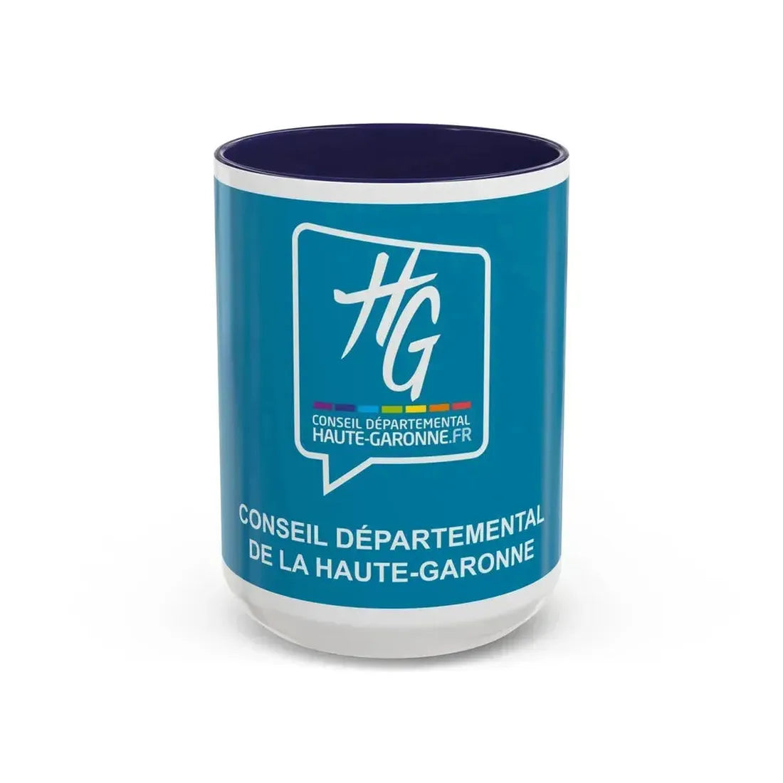 Flag of Haute Garonne France - Accent Coffee Mug 15oz Navy - Go Mug Yourself