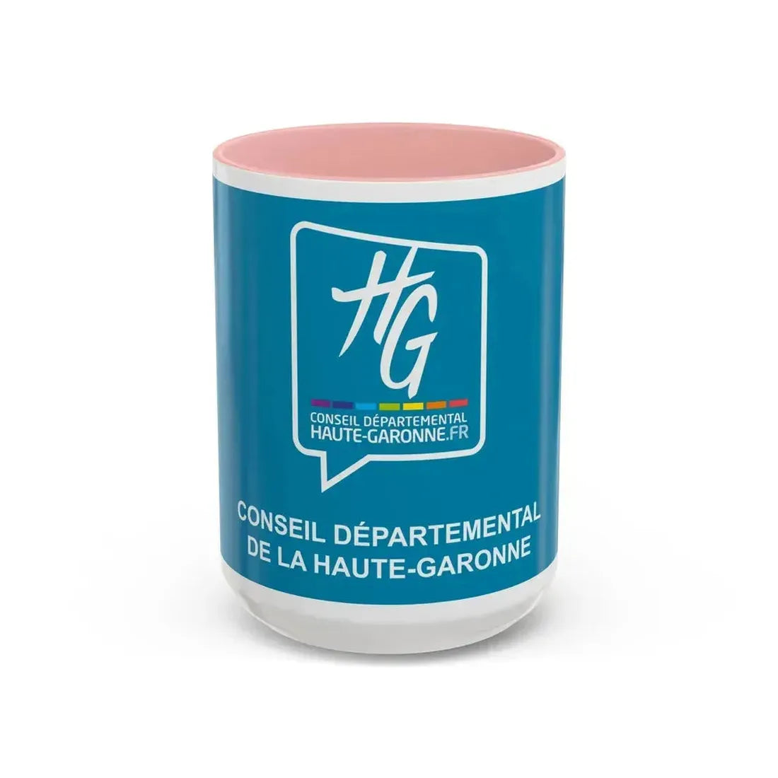 Flag of Haute Garonne France - Accent Coffee Mug 15oz Pink - Go Mug Yourself