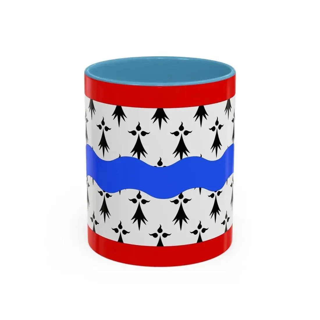 Flag of Haute Vienne France 2 - Accent Coffee Mug 11oz Light Blue - Go Mug Yourself