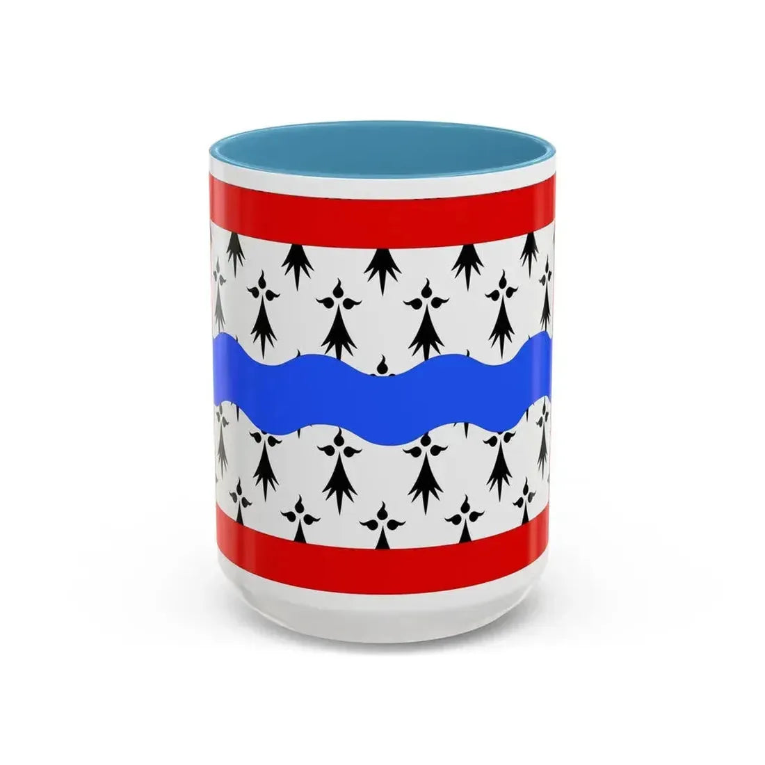 Flag of Haute Vienne France 2 - Accent Coffee Mug 15oz Light Blue - Go Mug Yourself