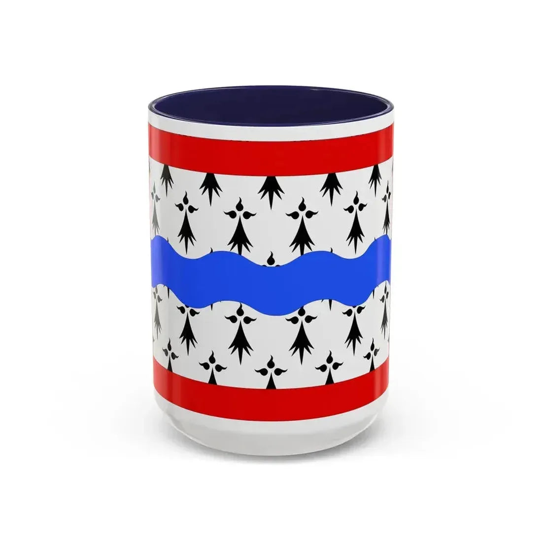 Flag of Haute Vienne France 2 - Accent Coffee Mug 15oz Navy - Go Mug Yourself