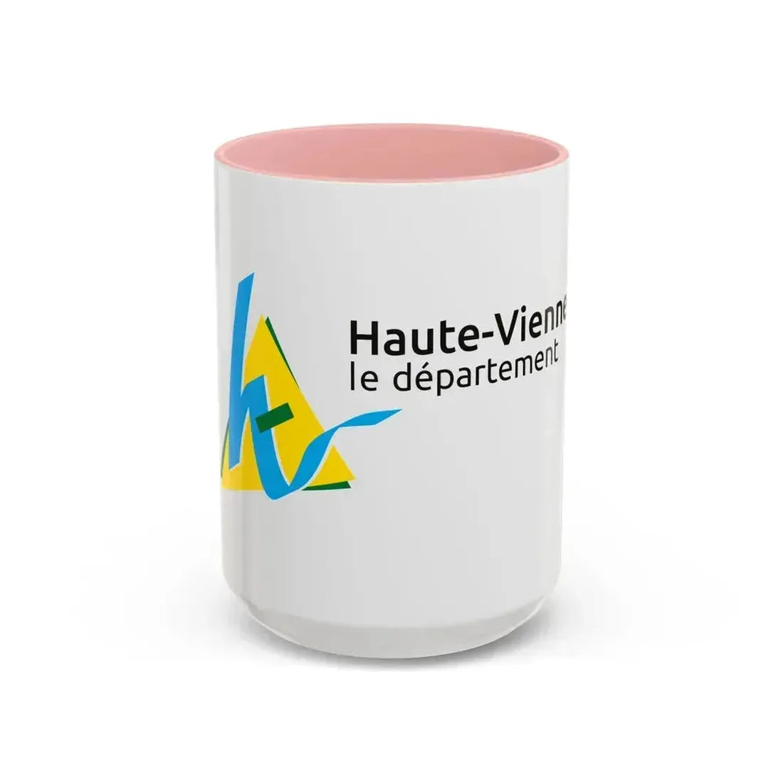 Flag of Haute Vienne France - Accent Coffee Mug 15oz Pink - Go Mug Yourself