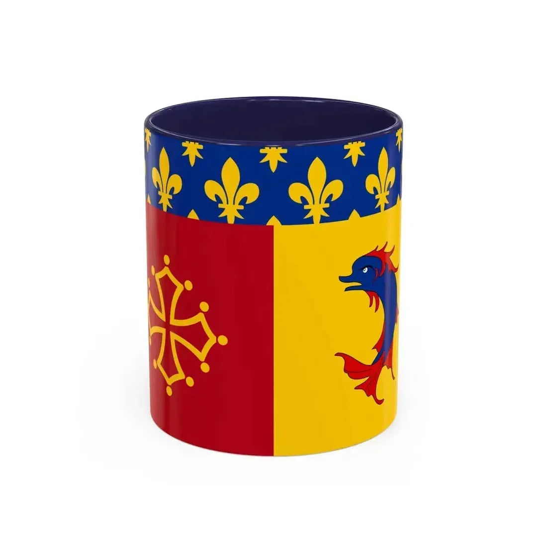 Flag of Hautes Alpes France - Accent Coffee Mug 11oz Navy - Go Mug Yourself