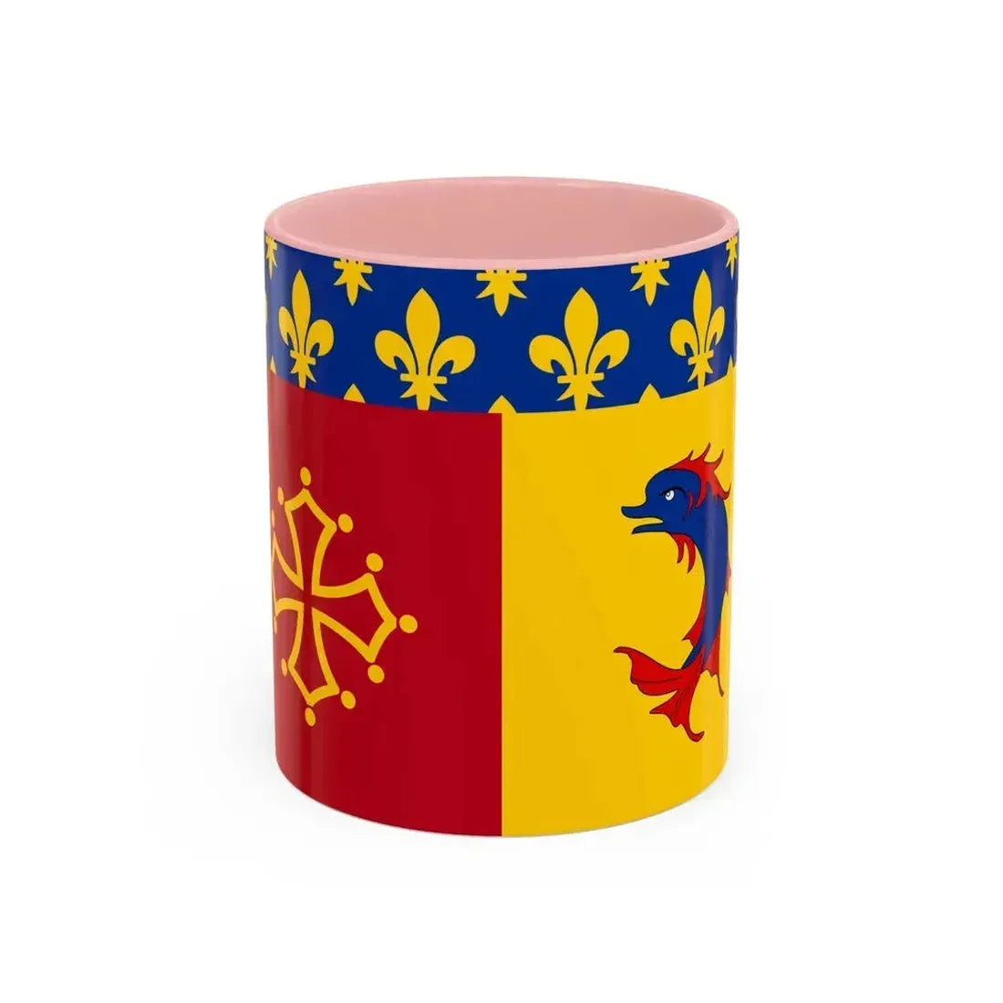 Flag of Hautes Alpes France - Accent Coffee Mug 11oz Pink - Go Mug Yourself