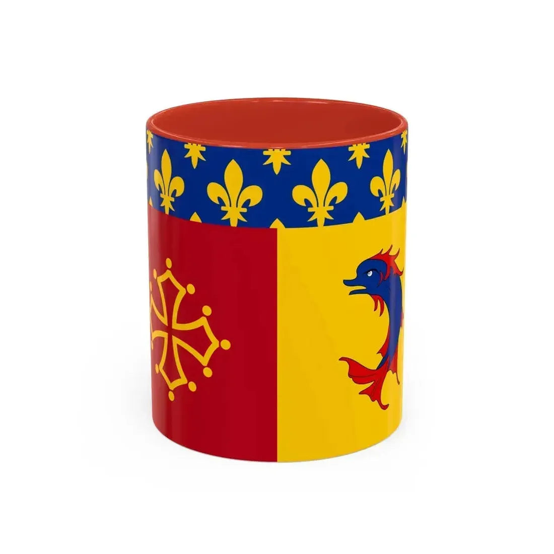 Flag of Hautes Alpes France - Accent Coffee Mug 11oz Red - Go Mug Yourself