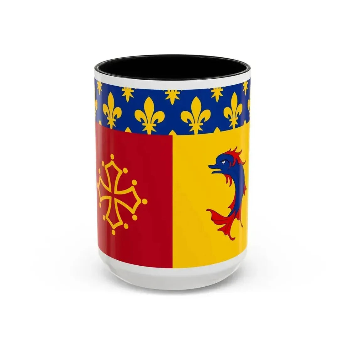 Flag of Hautes Alpes France - Accent Coffee Mug 15oz Black - Go Mug Yourself