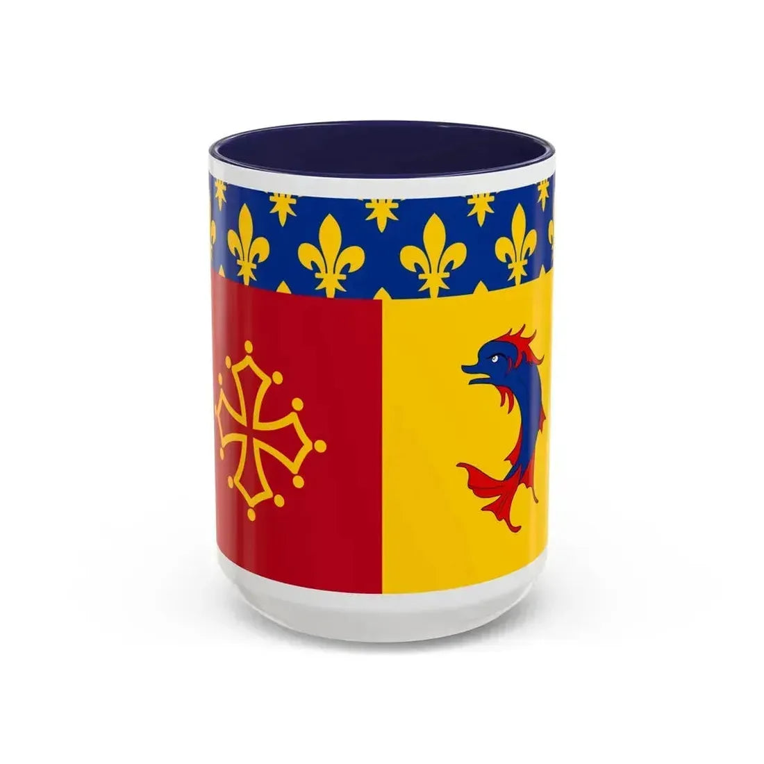 Flag of Hautes Alpes France - Accent Coffee Mug 15oz Navy - Go Mug Yourself