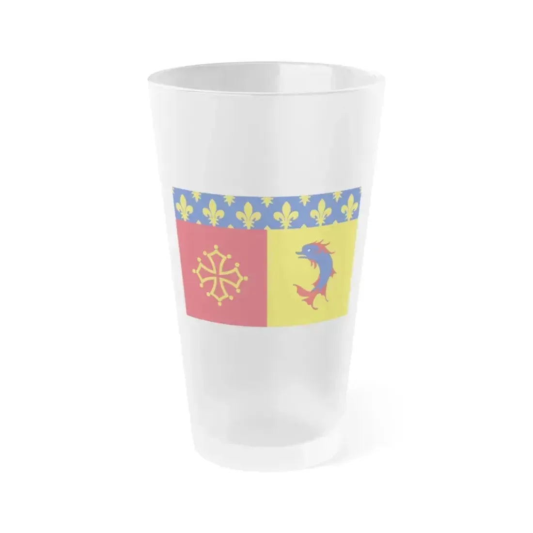 Flag of Hautes Alpes France - Frosted Pint Glass 16oz 16oz Frosted - Go Mug Yourself