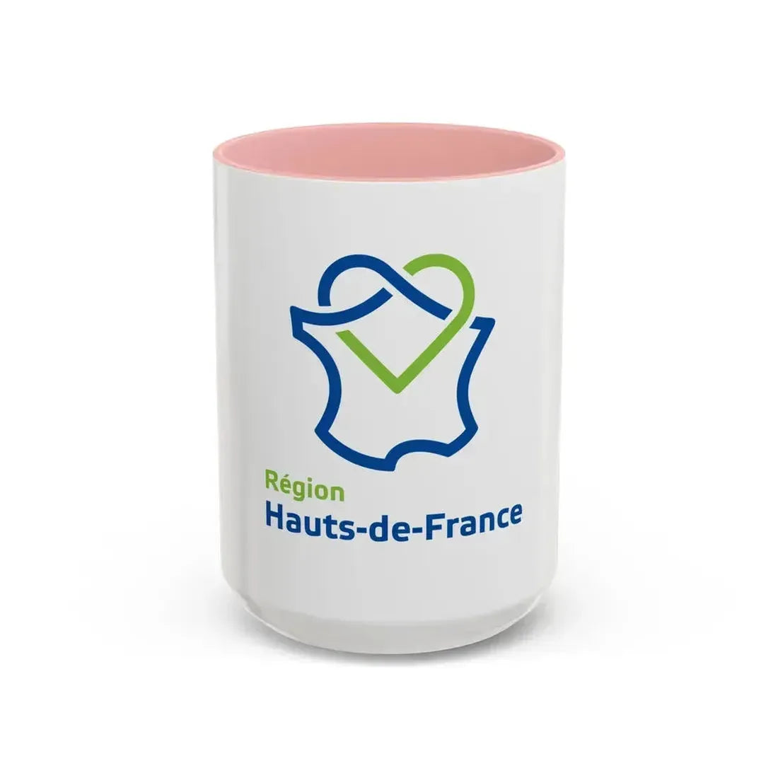 Flag of Hauts de France France - Accent Coffee Mug 15oz Pink - Go Mug Yourself