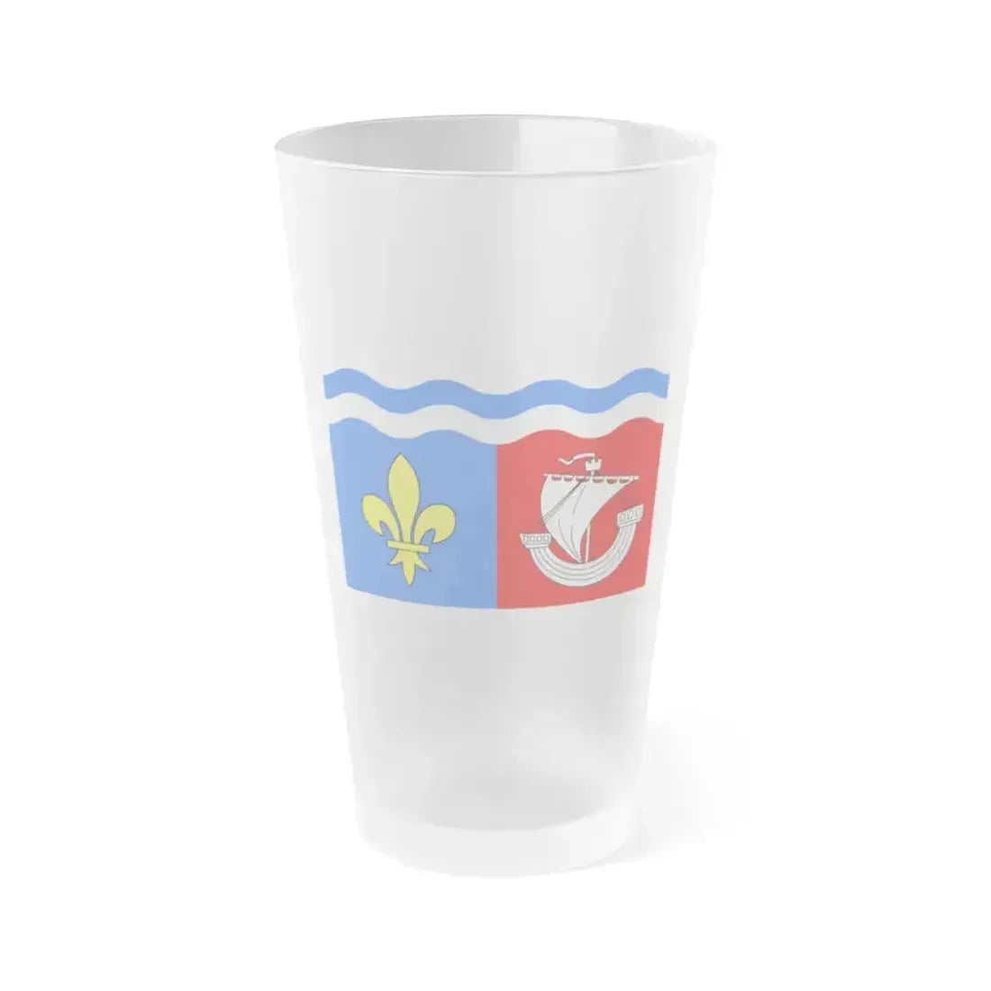 Flag of Hauts de Seine France 2 - Frosted Pint Glass 16oz 16oz Frosted - Go Mug Yourself