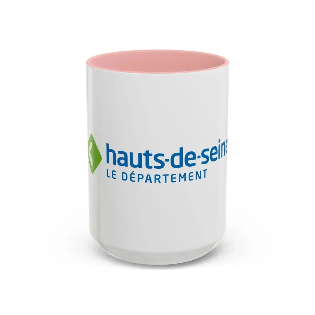 Flag of Hauts de Seine France - Accent Coffee Mug 15oz Pink - Go Mug Yourself