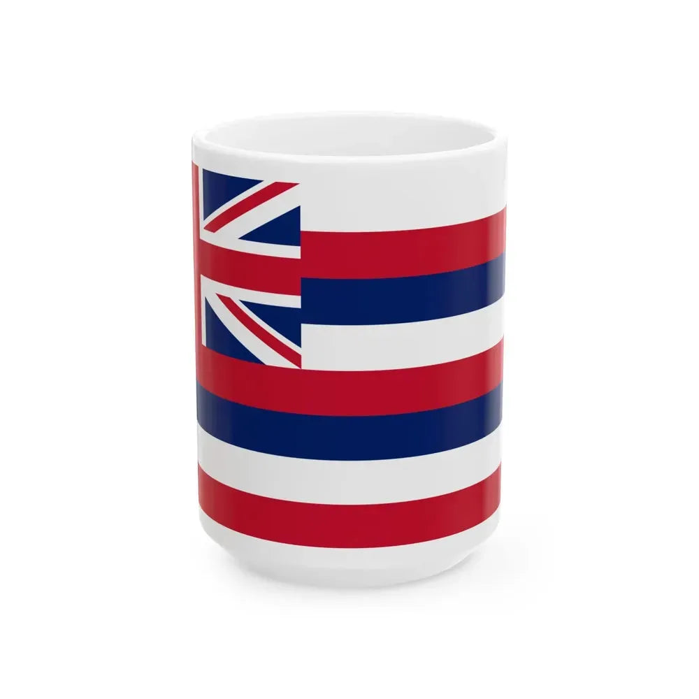 Flag of Hawaii (United States) White Coffee Mug 15oz - Go Mug Yourself