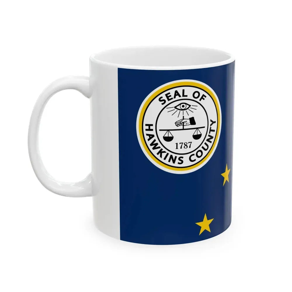 Flag of Hawkins County Tennessee (United States) White Coffee Mug - Go Mug Yourself