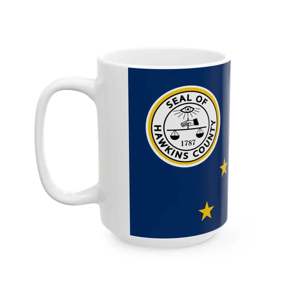 Flag of Hawkins County Tennessee (United States) White Coffee Mug - Go Mug Yourself