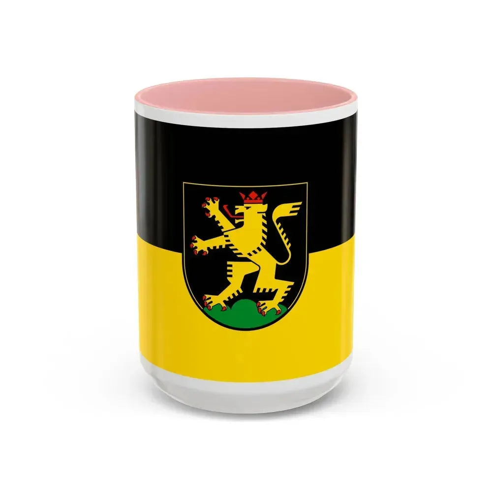 Flag of Heidelberg Germany - Accent Coffee Mug 15oz Pink - Go Mug Yourself