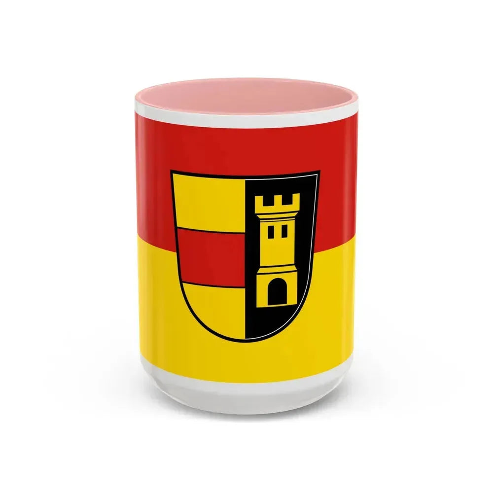 Flag of Heidenheim Germany - Accent Coffee Mug 15oz Pink - Go Mug Yourself