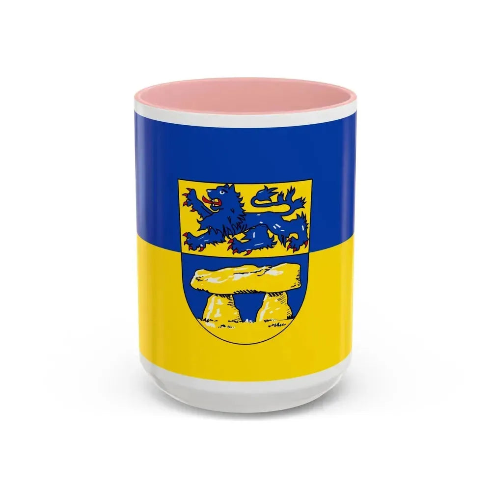 Flag of Heidkreis Germany - Accent Coffee Mug 15oz Pink - Go Mug Yourself