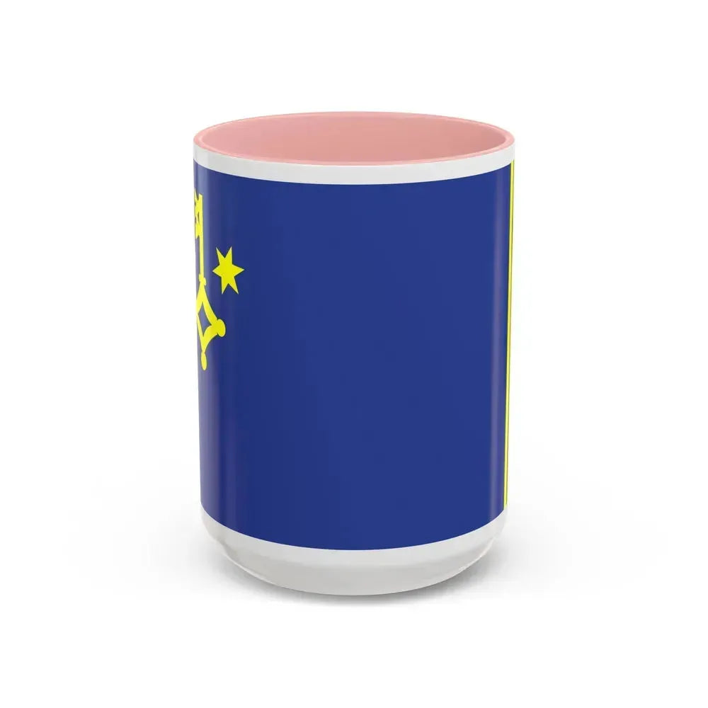 Flag of Hel Poland - Accent Coffee Mug 15oz Pink - Go Mug Yourself