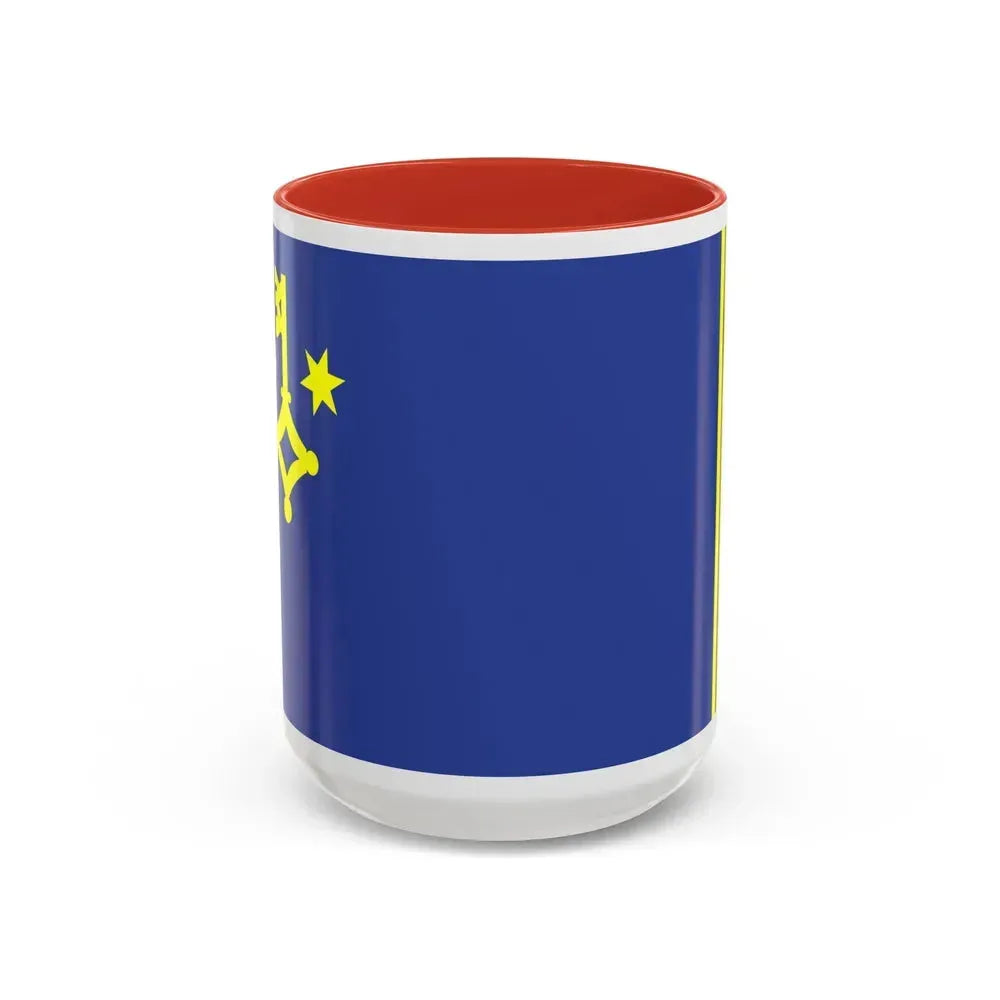 Flag of Hel Poland - Accent Coffee Mug 15oz Red - Go Mug Yourself