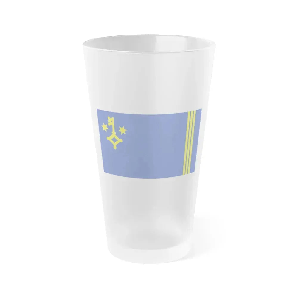 Flag of Hel Poland - Frosted Pint Glass 16oz 16oz Frosted - Go Mug Yourself
