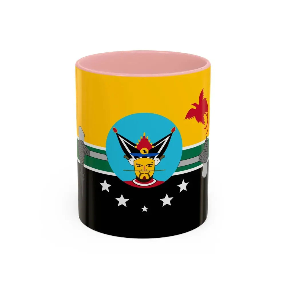Flag of Hela Papa New Guinea - Accent Coffee Mug 11oz Pink - Go Mug Yourself