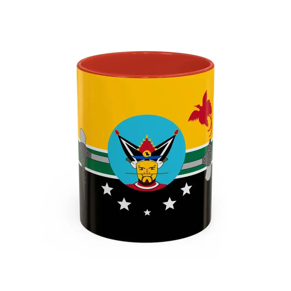 Flag of Hela Papa New Guinea - Accent Coffee Mug 11oz Red - Go Mug Yourself
