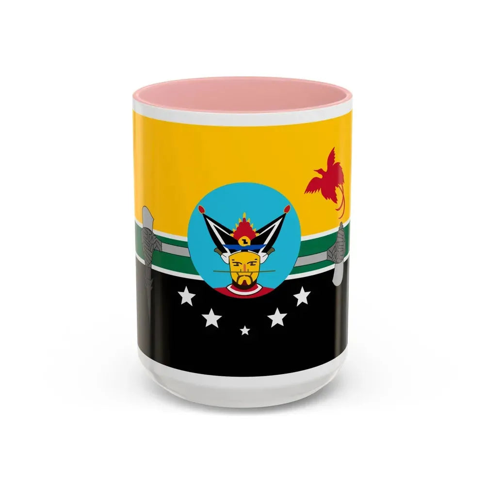 Flag of Hela Papa New Guinea - Accent Coffee Mug 15oz Pink - Go Mug Yourself