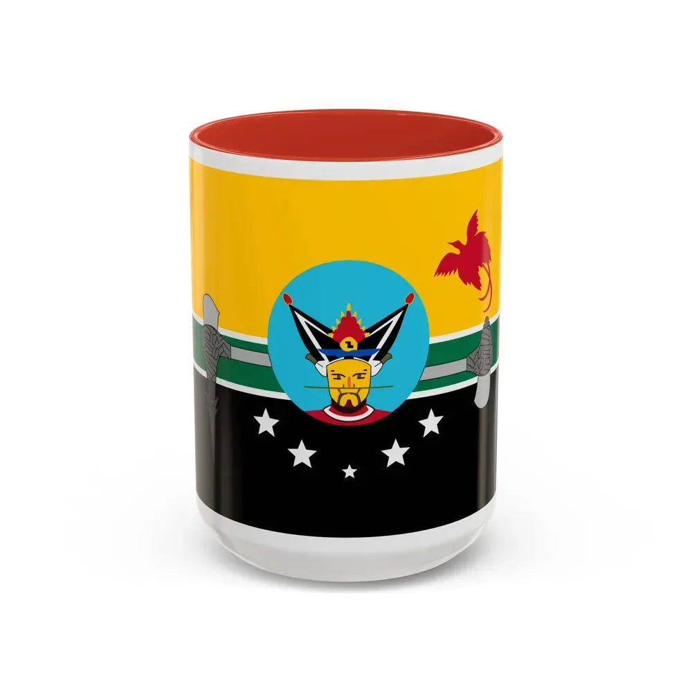 Flag of Hela Papa New Guinea - Accent Coffee Mug 15oz Red - Go Mug Yourself