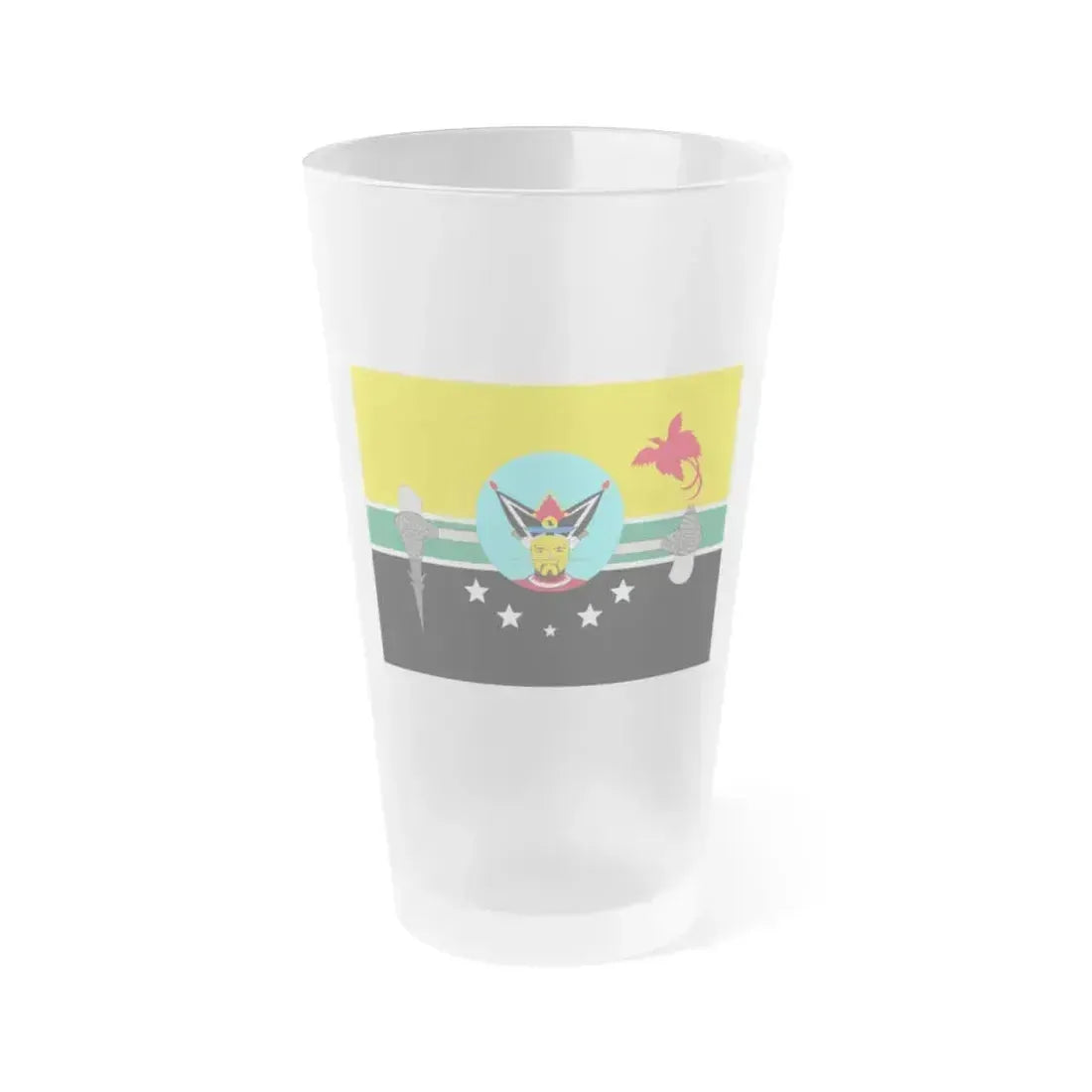 Flag of Hela Papa New Guinea - Frosted Pint Glass 16oz 16oz Frosted - Go Mug Yourself