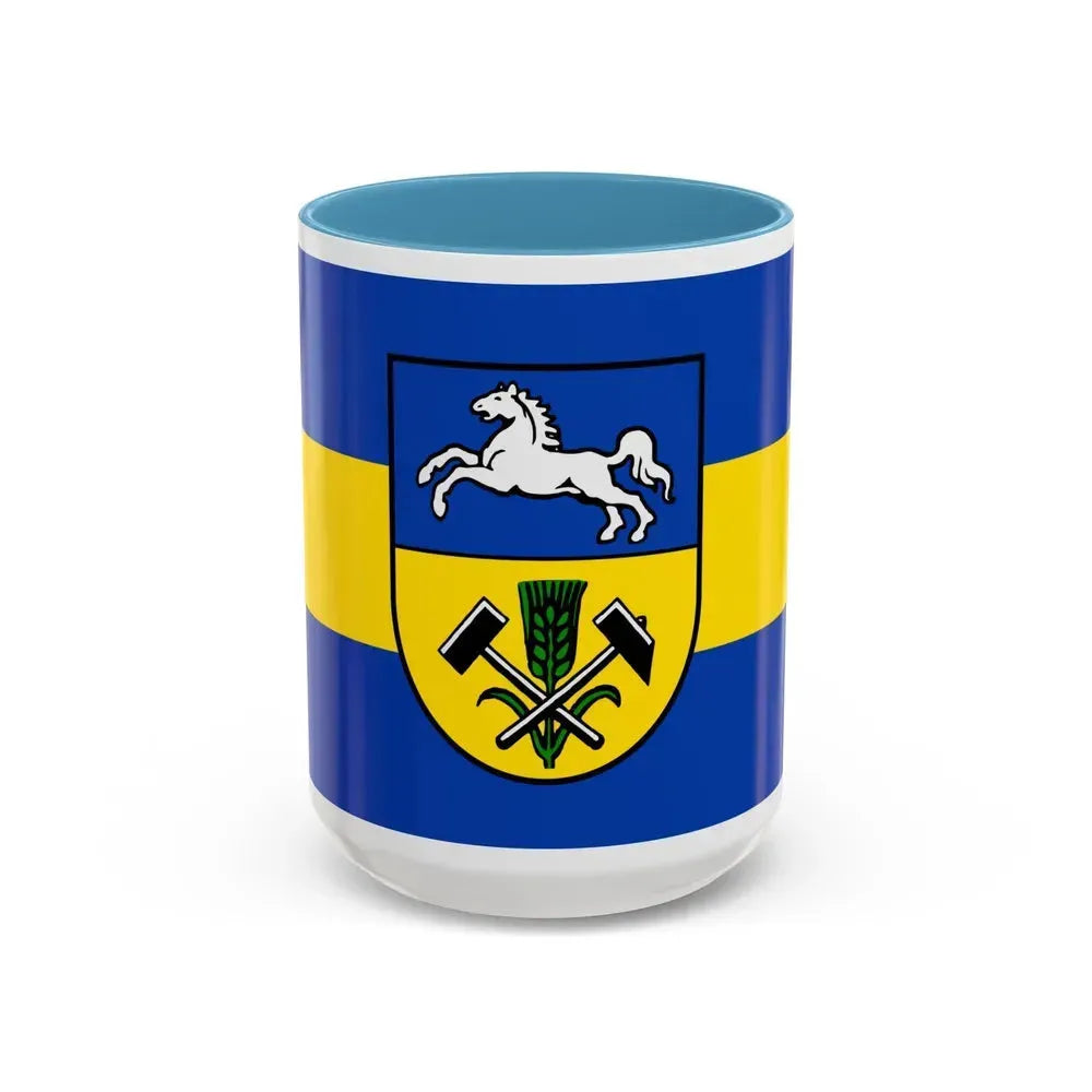 Flag of Helmstedt Germany - Accent Coffee Mug 15oz Light Blue - Go Mug Yourself