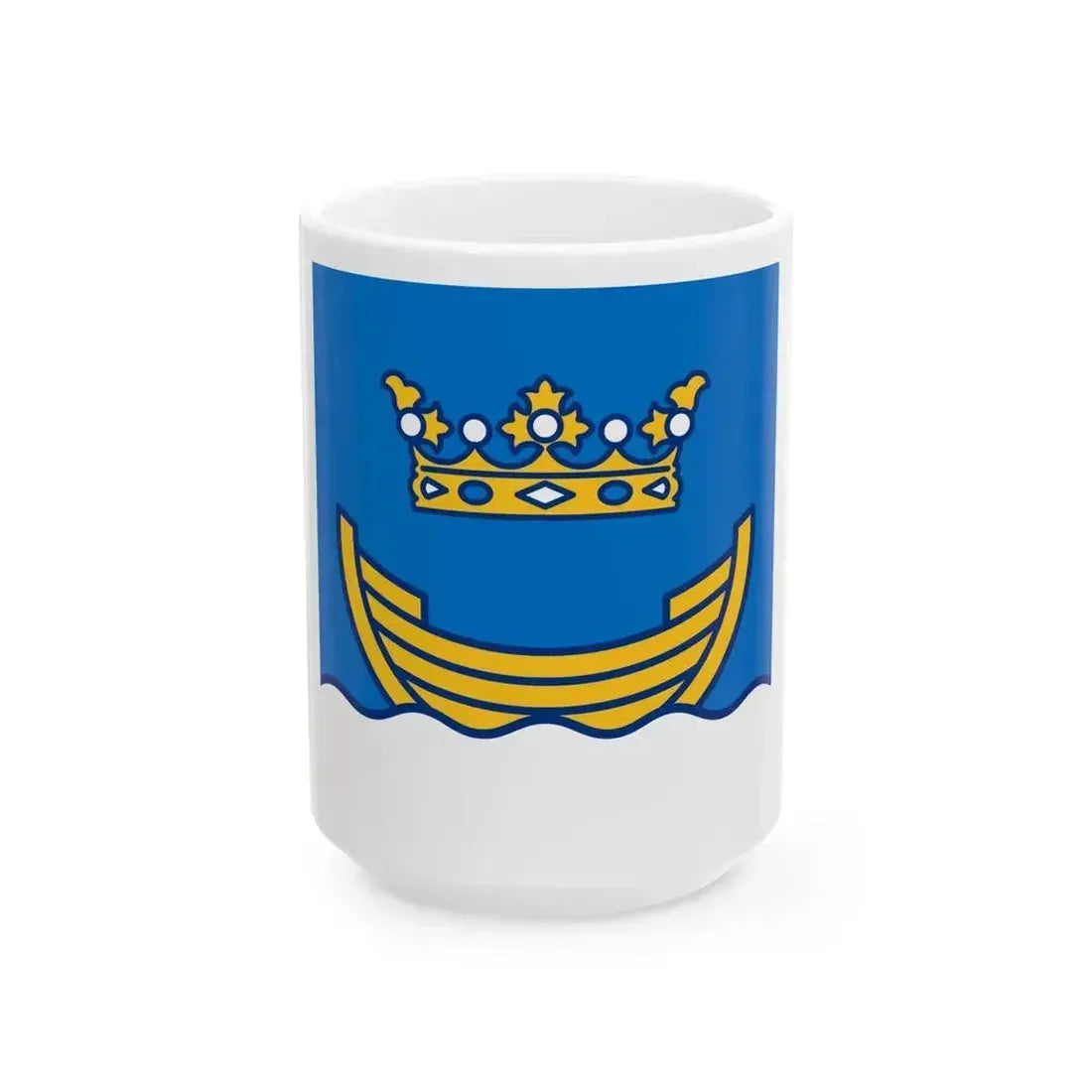 Flag of Helsinki (Finland) White Coffee Mug 15oz - Go Mug Yourself