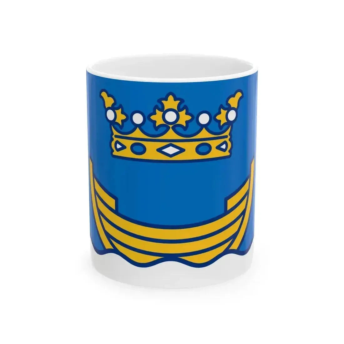 Flag of Helsinki long (Finland) White Coffee Mug 11oz - Go Mug Yourself