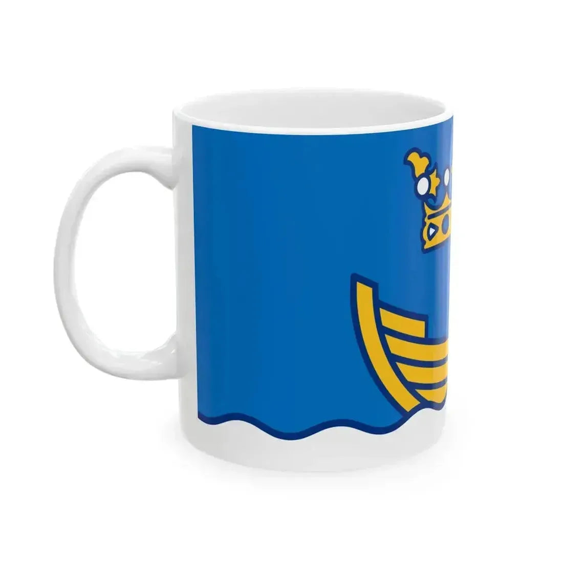 Flag of Helsinki long (Finland) White Coffee Mug - Go Mug Yourself