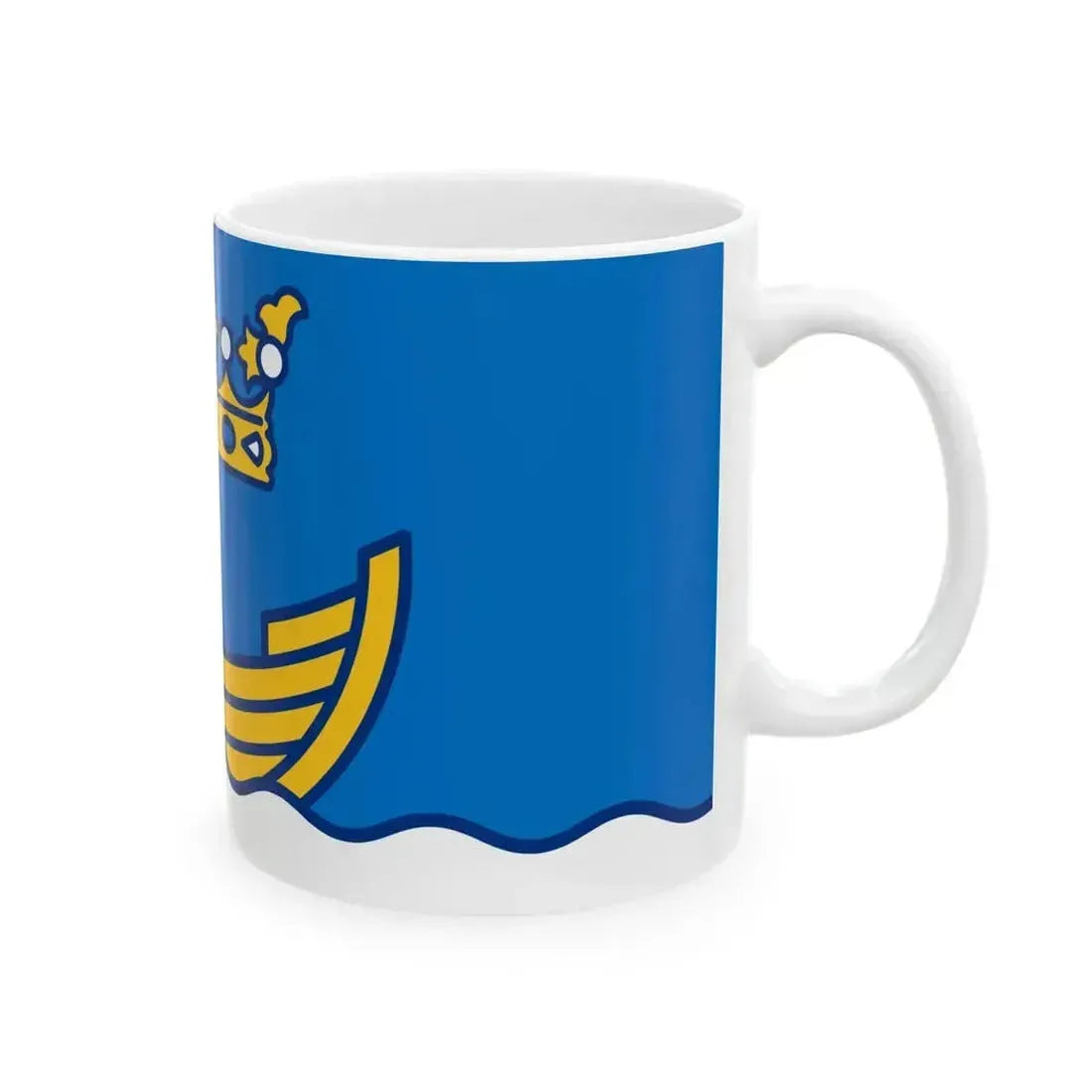 Flag of Helsinki long (Finland) White Coffee Mug - Go Mug Yourself