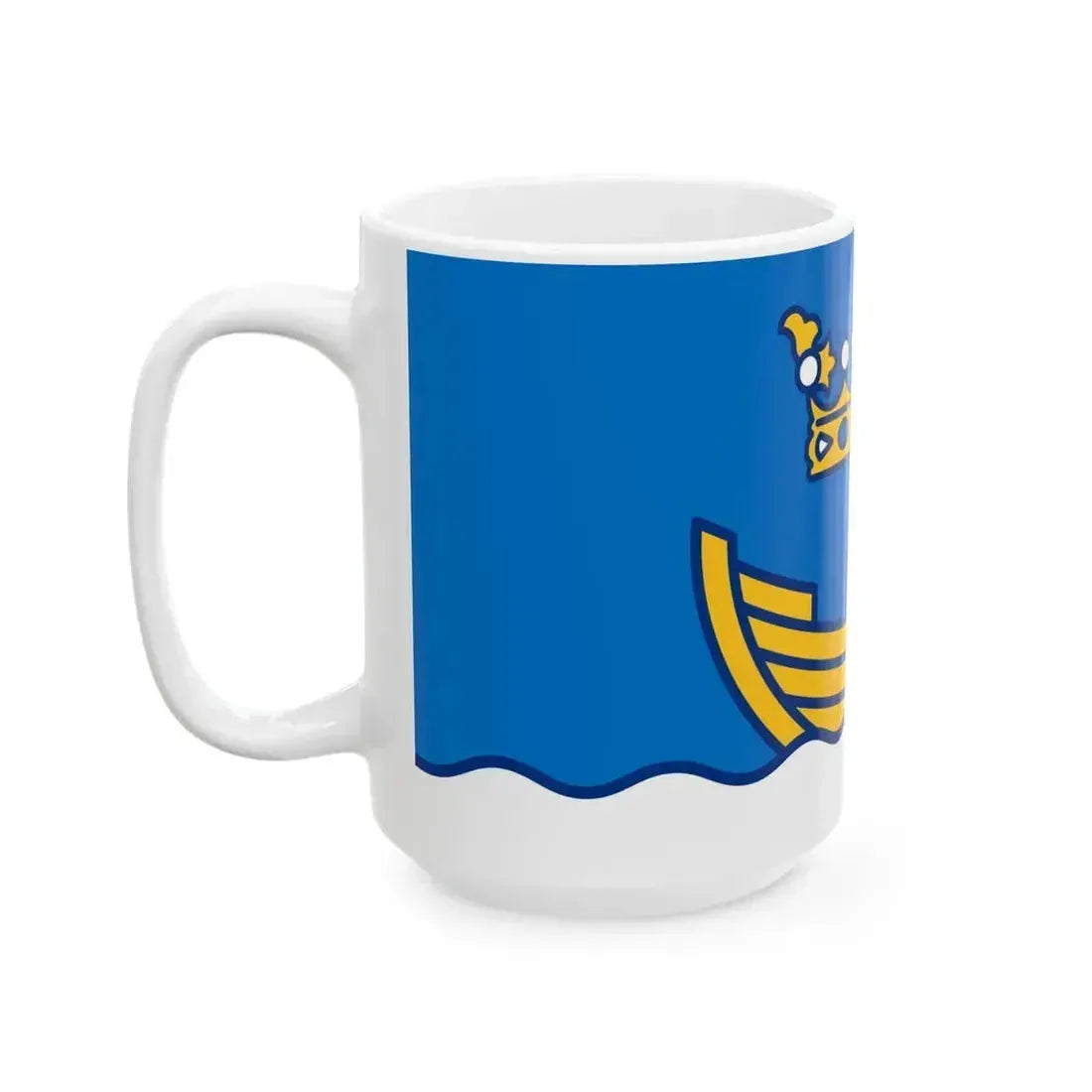 Flag of Helsinki long (Finland) White Coffee Mug - Go Mug Yourself