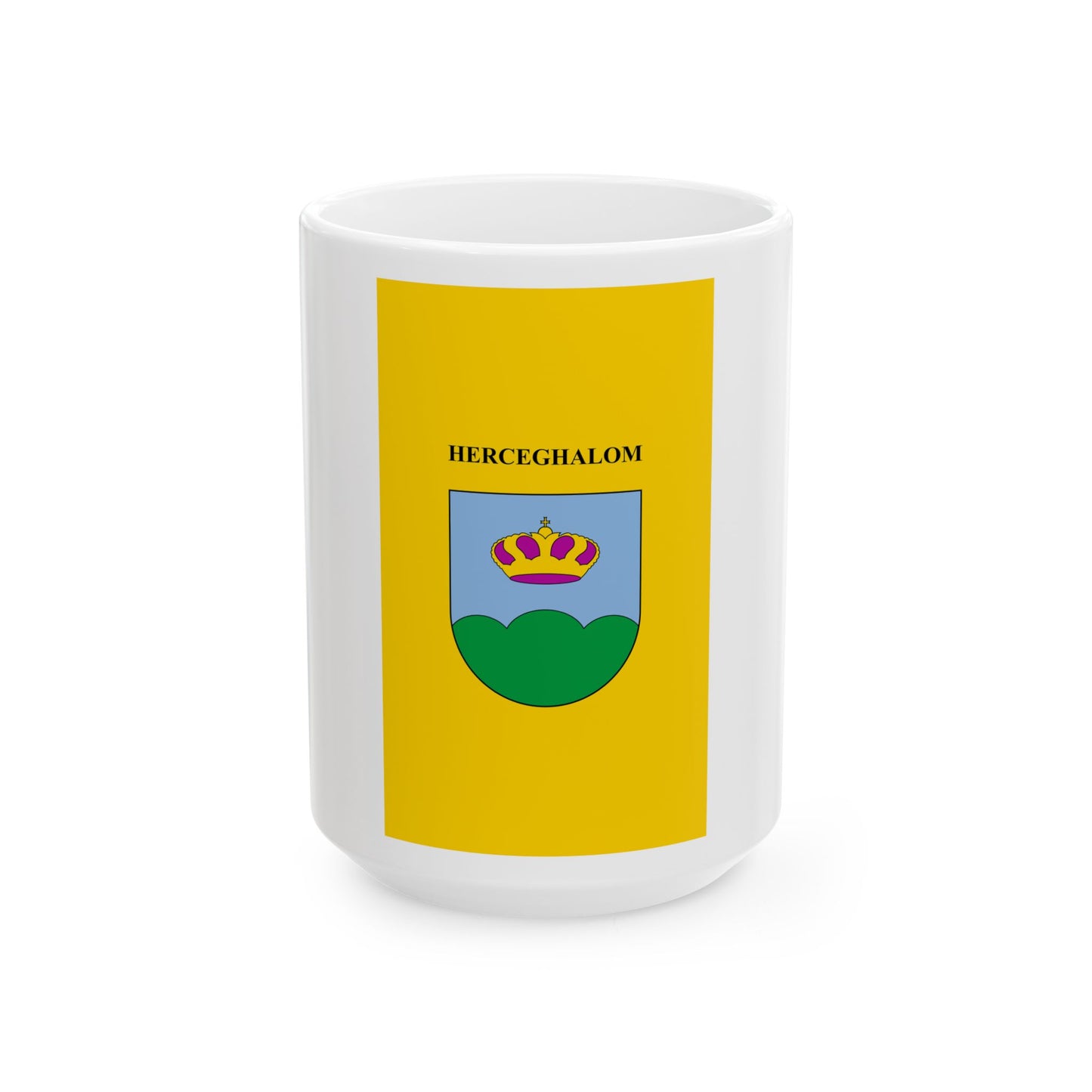 Flag of Herceghalom vertical (Hungary) White Coffee Mug-15oz-Go Mug Yourself