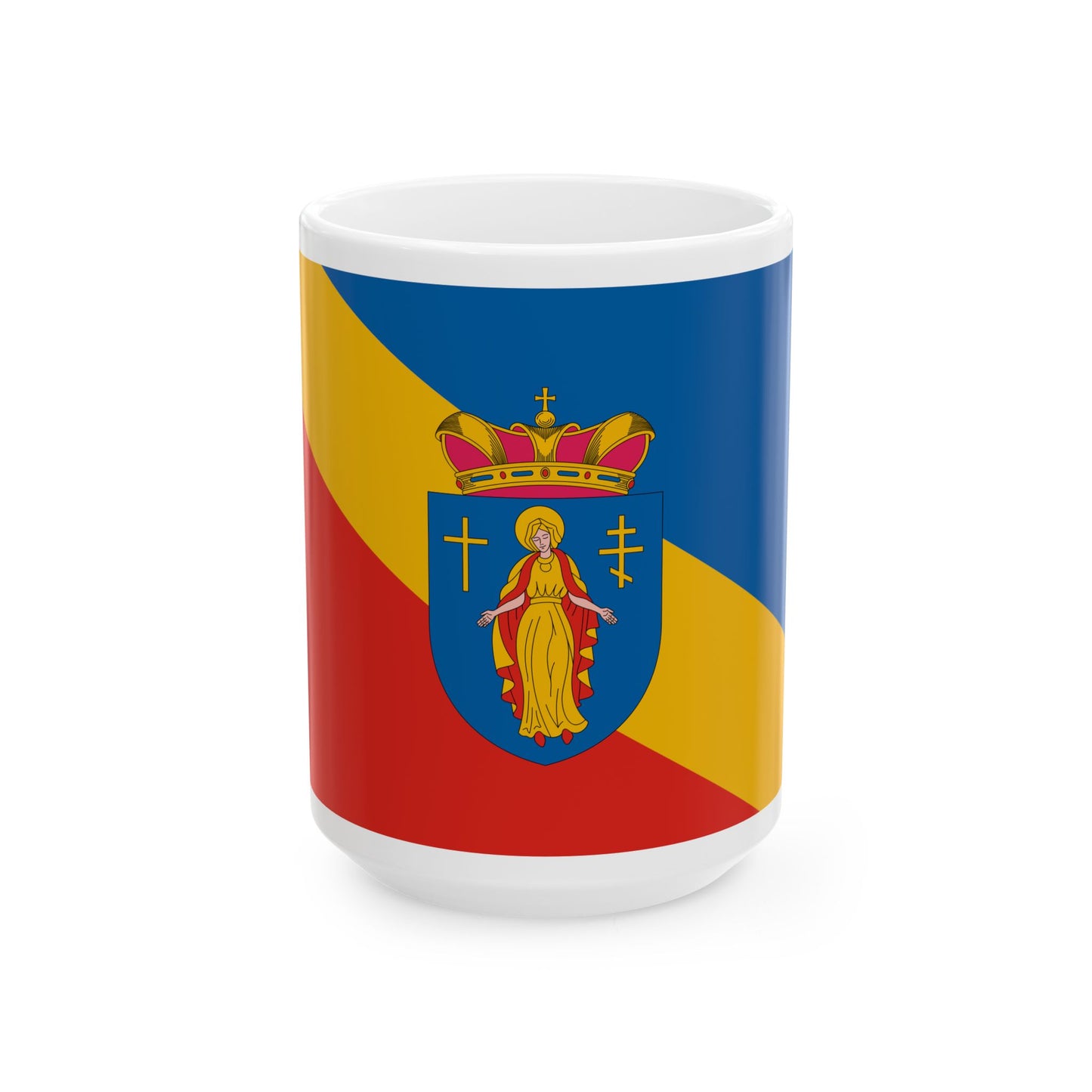 Flag of Hercegszanto (Hungary) White Coffee Mug-15oz-Go Mug Yourself