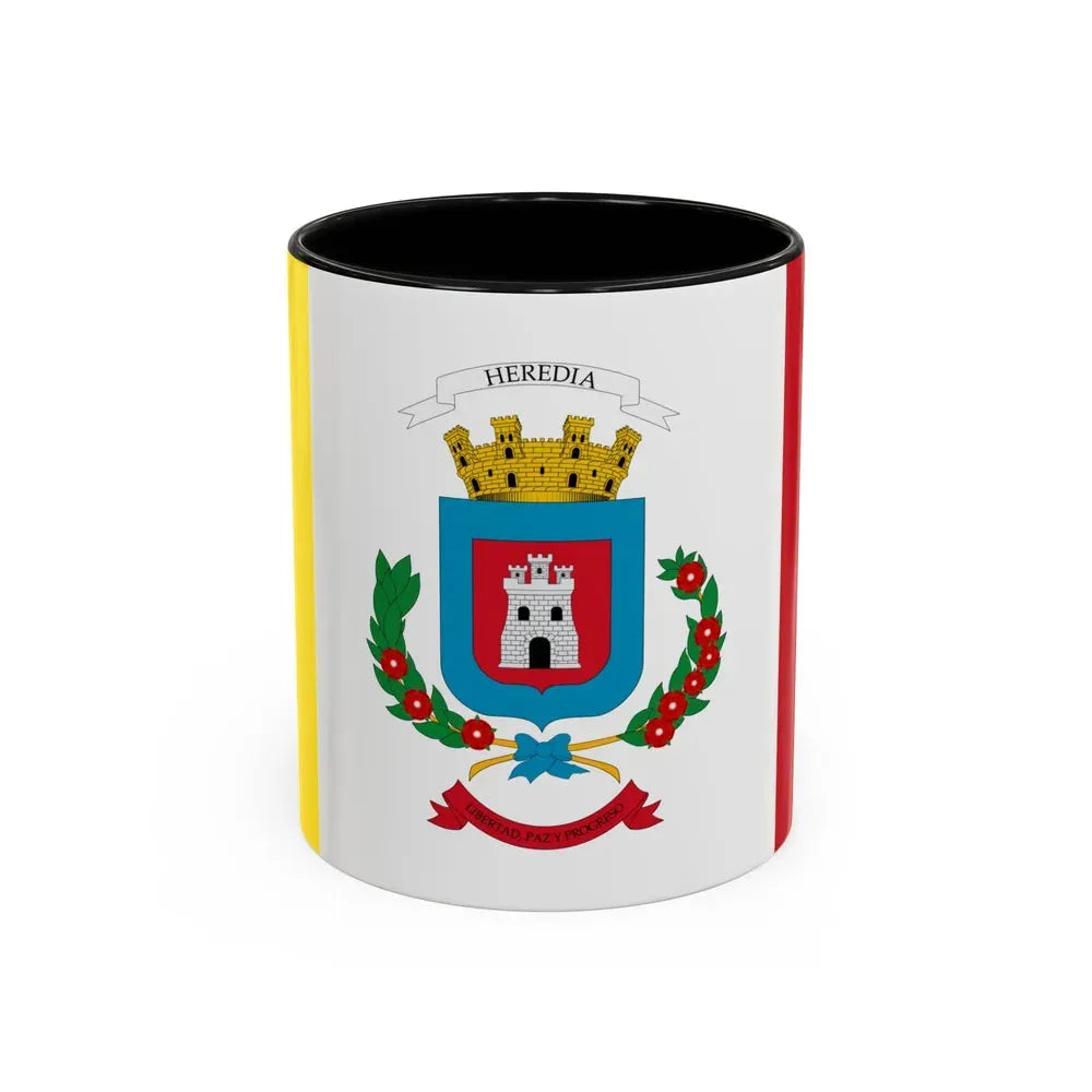 Flag of Heredia Province Costa Rica - Accent Coffee Mug 11oz Black - Go Mug Yourself