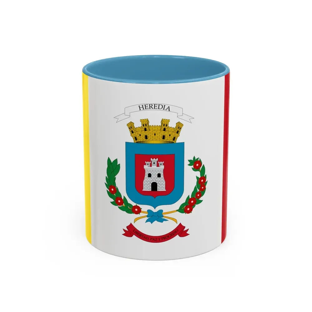 Flag of Heredia Province Costa Rica - Accent Coffee Mug 11oz Light Blue - Go Mug Yourself