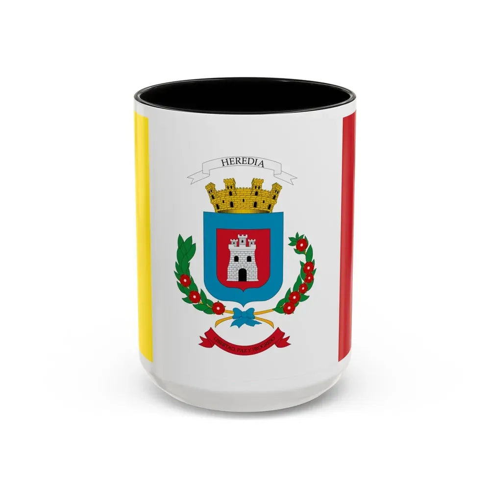 Flag of Heredia Province Costa Rica - Accent Coffee Mug 15oz Black - Go Mug Yourself