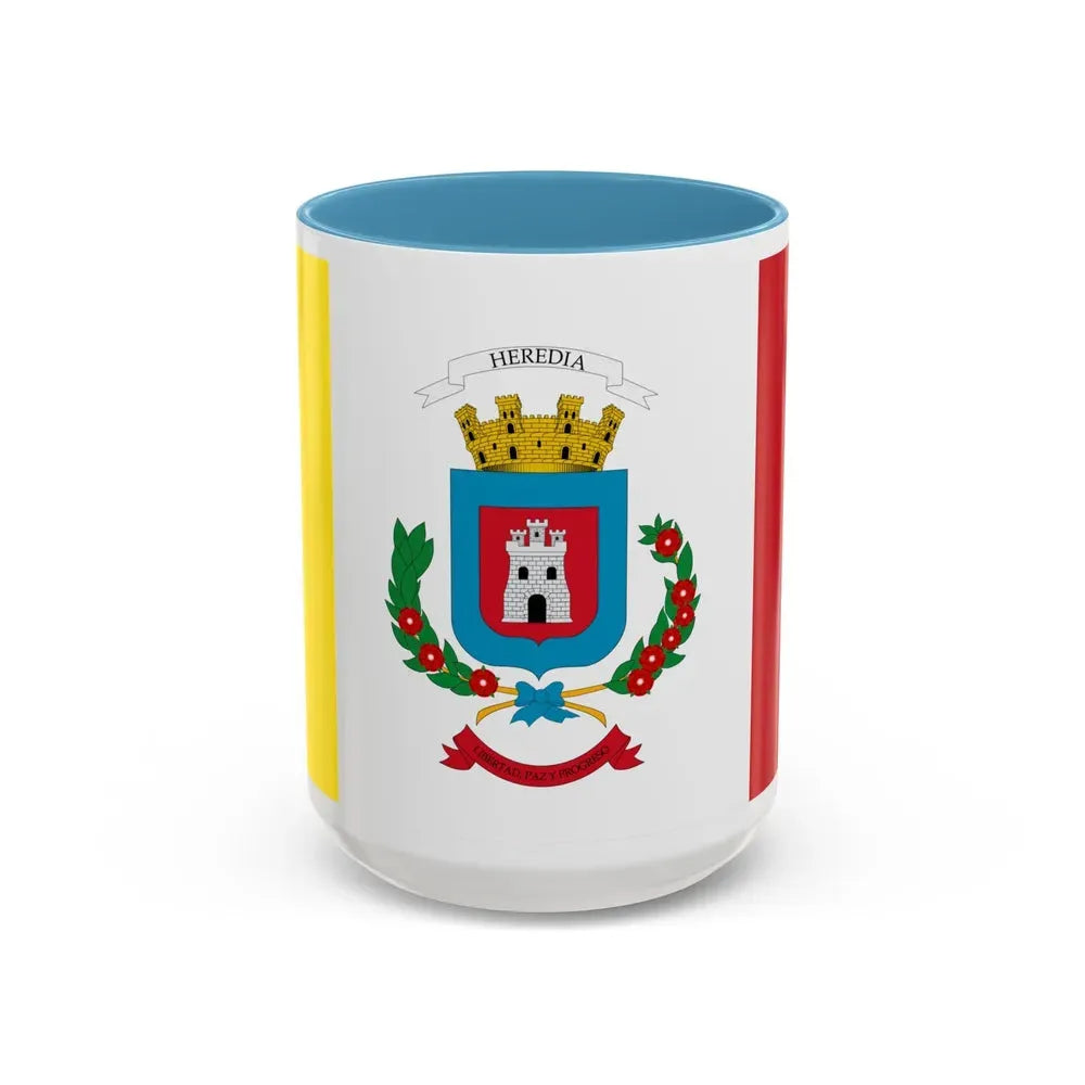 Flag of Heredia Province Costa Rica - Accent Coffee Mug 15oz Light Blue - Go Mug Yourself