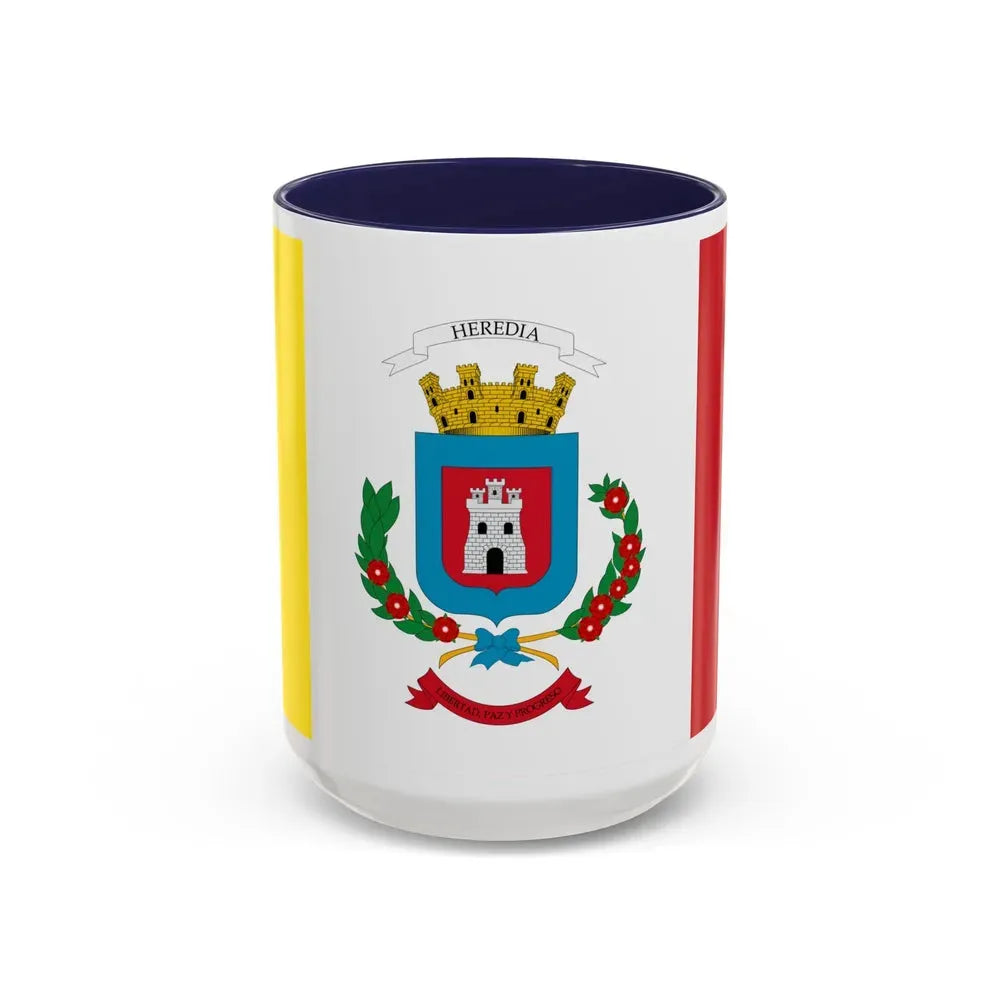 Flag of Heredia Province Costa Rica - Accent Coffee Mug 15oz Navy - Go Mug Yourself