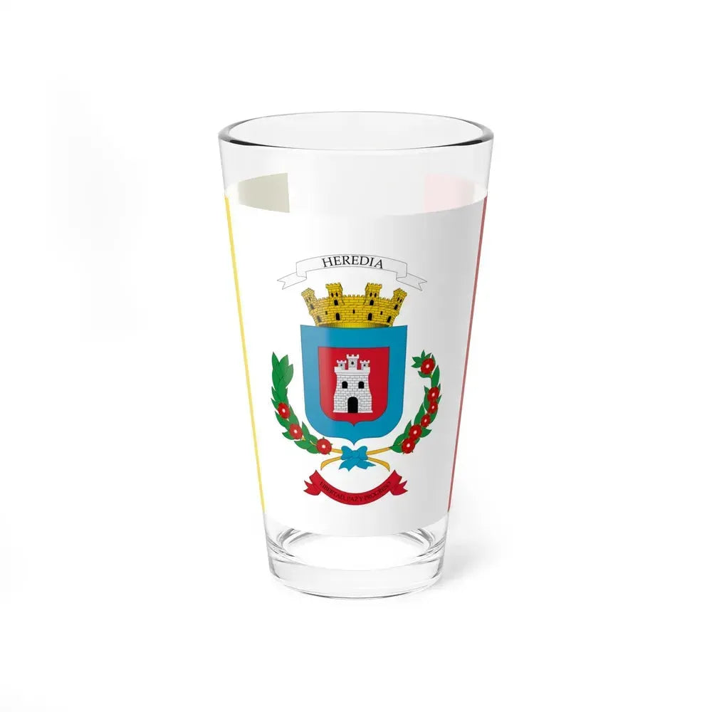 Flag of Heredia Province Costa Rica - Pint Glass 16oz 16oz - Go Mug Yourself