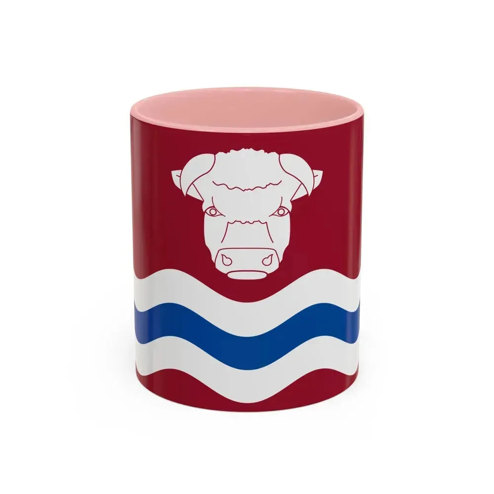 Flag of Herefordshire UK - Accent Coffee Mug 11oz Pink - Go Mug Yourself