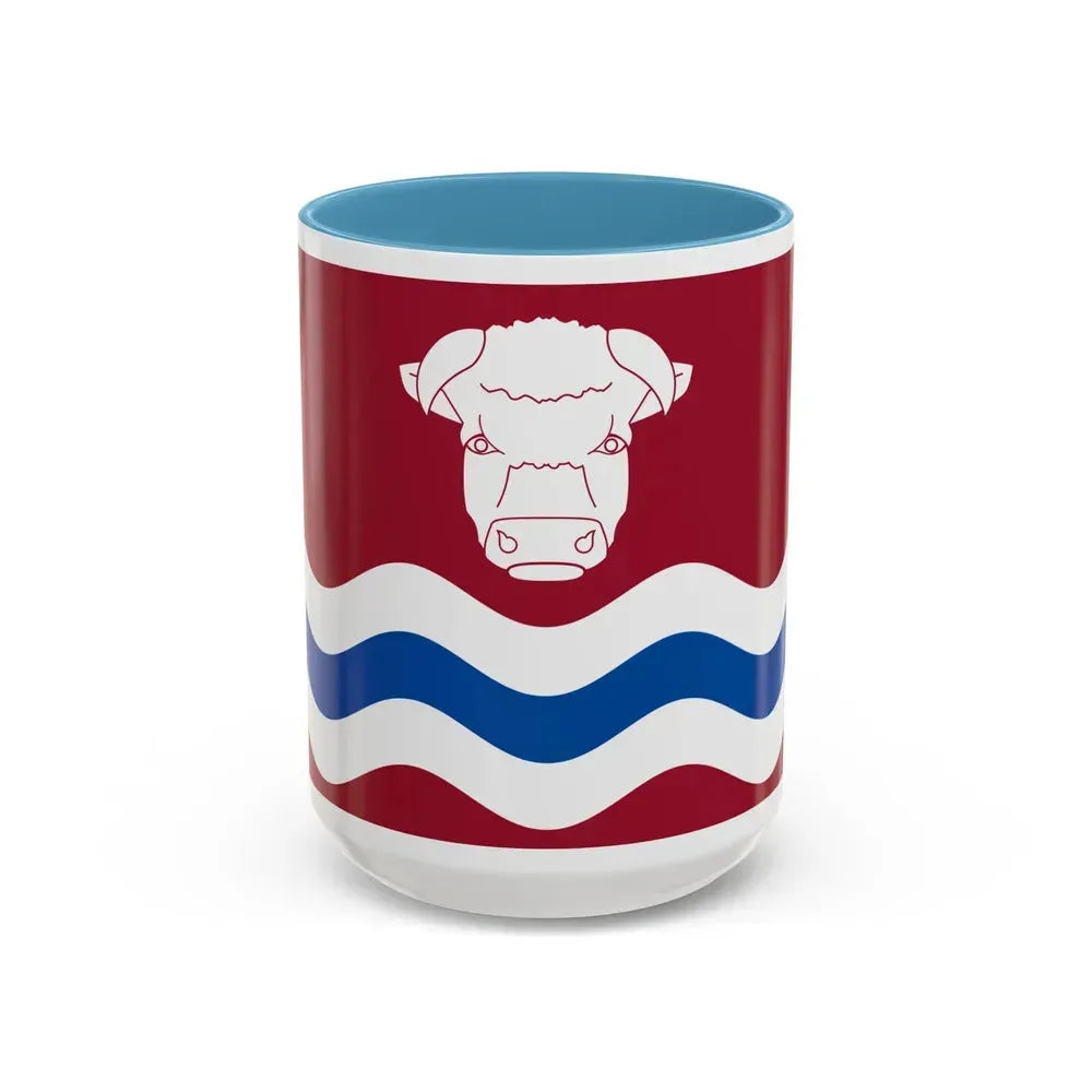 Flag of Herefordshire UK - Accent Coffee Mug 15oz Light Blue - Go Mug Yourself