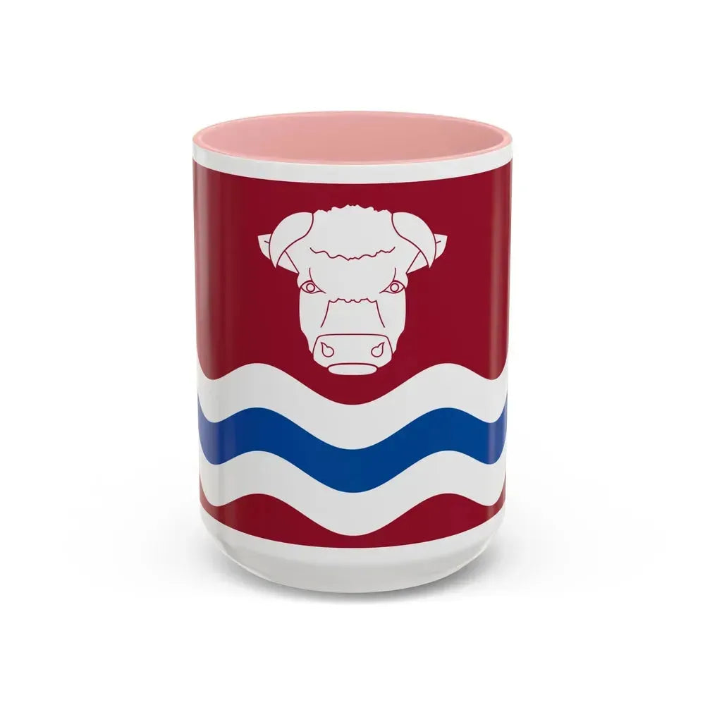 Flag of Herefordshire UK - Accent Coffee Mug 15oz Pink - Go Mug Yourself