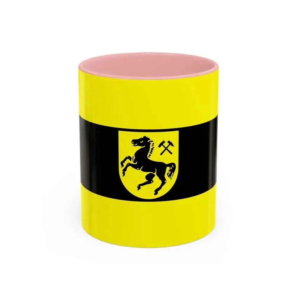 Flag of Herne Germany - Accent Coffee Mug 11oz Pink - Go Mug Yourself