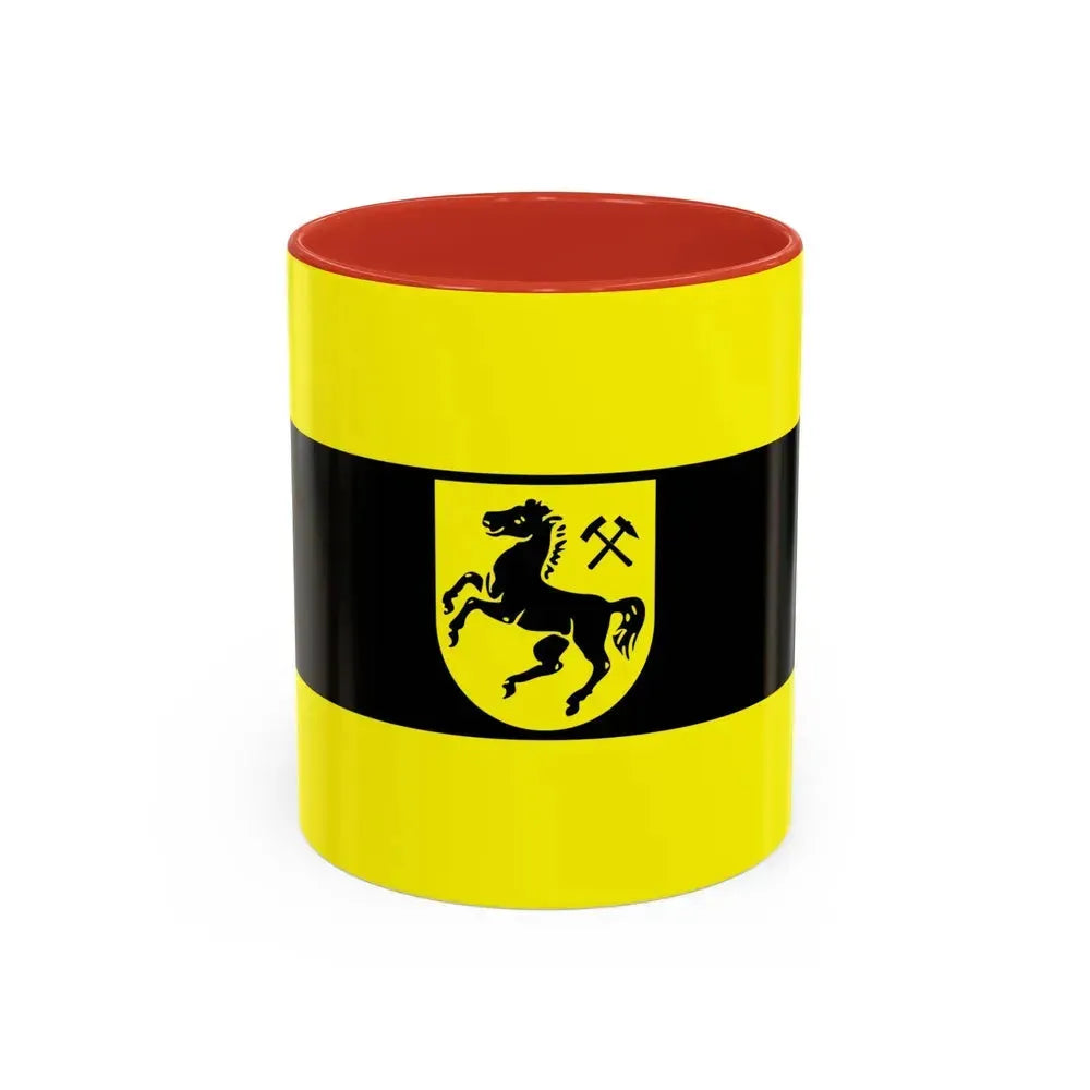 Flag of Herne Germany - Accent Coffee Mug 11oz Red - Go Mug Yourself