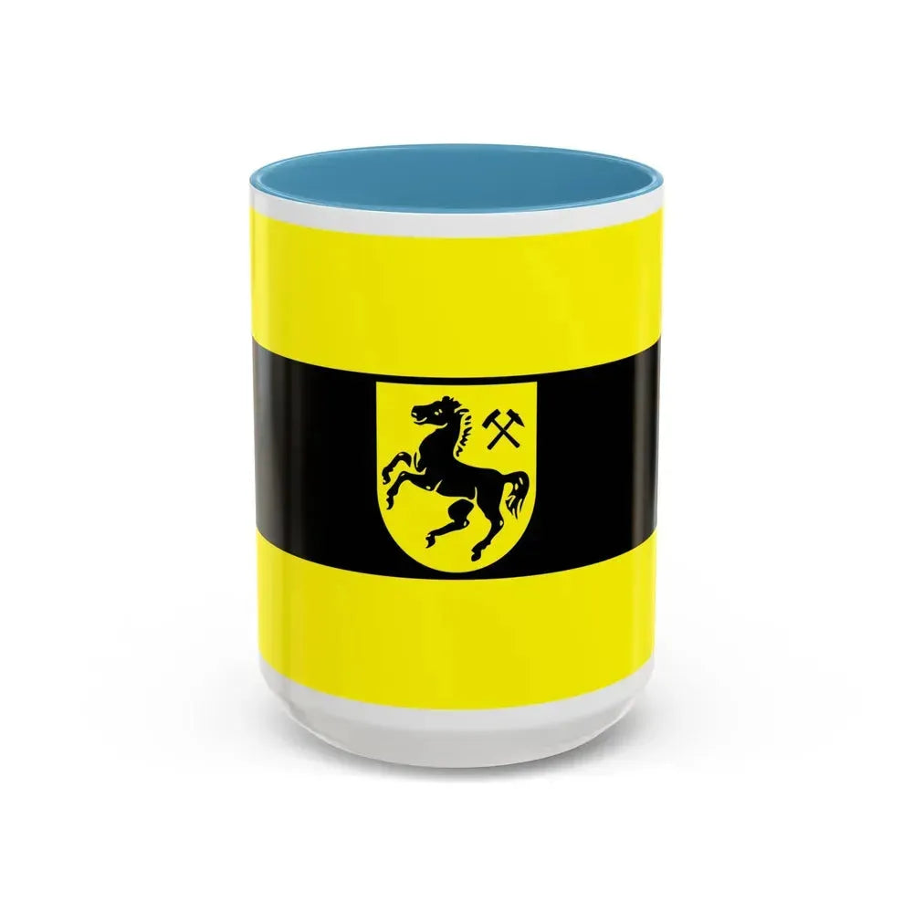 Flag of Herne Germany - Accent Coffee Mug 15oz Light Blue - Go Mug Yourself