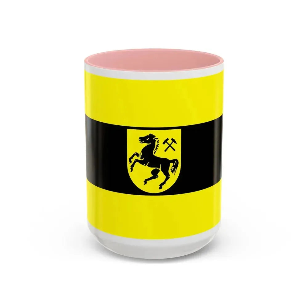 Flag of Herne Germany - Accent Coffee Mug 15oz Pink - Go Mug Yourself